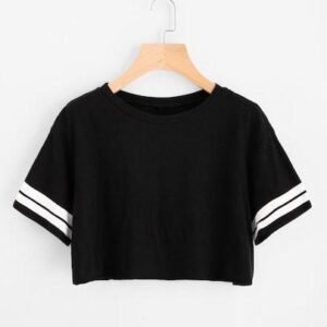 Varsity Striped Crop Tee